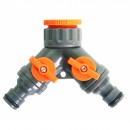 Mufa conector furtun 2 cai cu stop 1/2”-3/4” ABS, TopGarden 380974